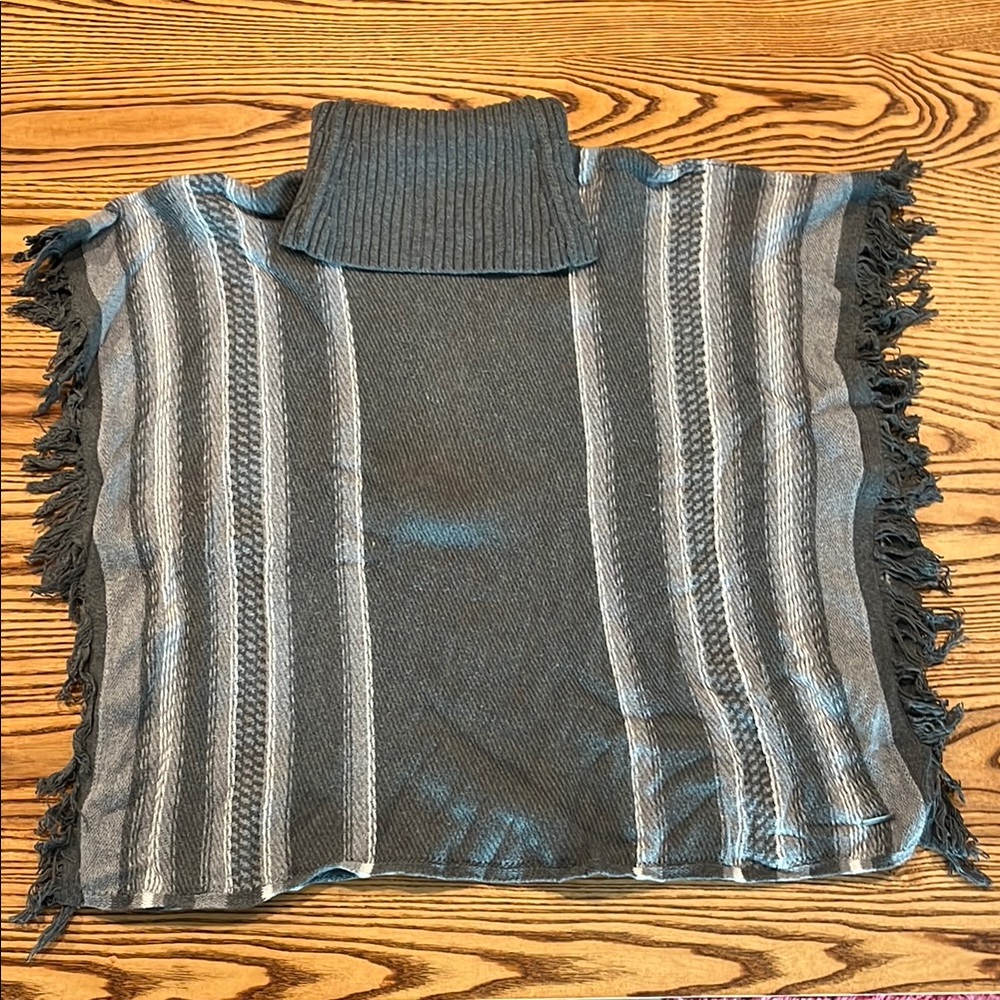 Chic Striped Knit Poncho